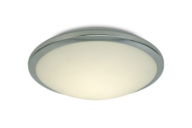 D0403  Kochi Glass IP44 12W LED Flush Ceiling Light Polished Chrome